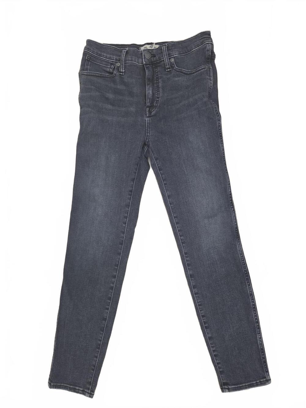 Madewell 10 Inch High Rise Skinny Crop Jeans Washed Black Womens Size 28